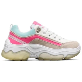 Ampp »D Hauts Low-Top Blanc/Bleu/Rose