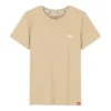 Athleisure Casual Sports Knit Round Neck Short Sleeve Brown