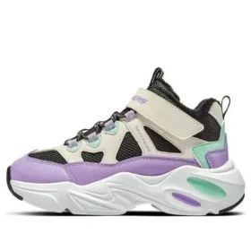 Baskets « Beige Noir Violet »