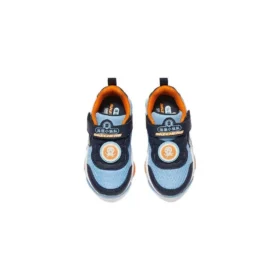 Baskets de course « Bleu clair, bleu marine, orange »