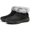 Bottes de neige On-the-GO Joy en fourrure « Noir Blanc »