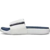 Chaussons de sport d&rsquo;extérieur à talon plat et velcro Blanc Bleu