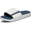 Chaussons de sport d&rsquo;extérieur à talon plat et velcro Blanc Bleu