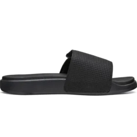 Chaussons de sport à talon plat et velcro, noir