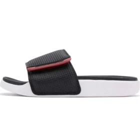 Chaussons de sport à talon plat élégants avec velcro Noir Rouge