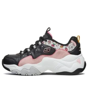 Chaussures basses Skechers x Line Friends D&rsquo; Lites 3.0, style « clunky », noir/rose