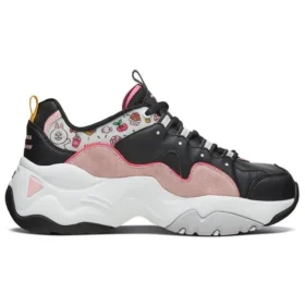 Chaussures basses Skechers x Line Friends D&rsquo; Lites 3.0, style « clunky », noir/rose