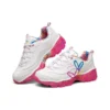 Chaussures de course basses James Goldcrown x Skechers D&rsquo; Lites Crystal rose/blanc
