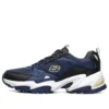 Chaussures de course basses One Punch Man x Skechers Stamina V2 Bleu/Noir