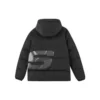 Doudoune courte à capuche avec logo imprimé « Black White »