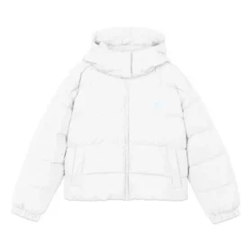 Doudoune courte à capuche et manches longues « Blanc Rouge »