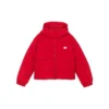 Doudoune courte à capuche et manches longues « Blanc Rouge »