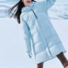 Doudoune longue basique « Bleu »