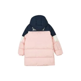 Doudoune longue décontractée « Rose Blanc Bleu marine »