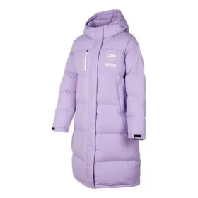 Doudoune longue imprimée de lettres « Purple »