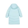 Doudoune longue tissée basique « Bleu »