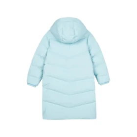 Doudoune longue tissée basique « Bleu »
