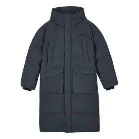 Doudoune longue tissée « Gris »