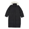 Doudoune longue tissée sport « Noir »