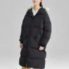 Doudoune longue tissée sport « Noir »