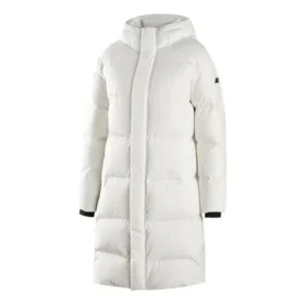 Doudoune longue tissée « White Black »