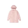 Doudoune mi-longue chaude à capuche « Black Pink »