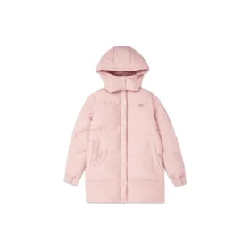 Doudoune mi-longue chaude à capuche « Black Pink »