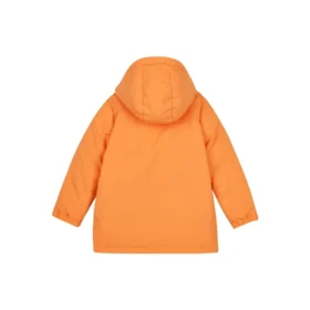 Doudoune mi-longue tissée imprimée de lettres BASIC « Orange White »