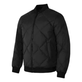 Doudoune tissée à col uni « Noir »