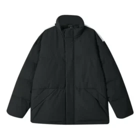 Doudoune zippée imprimée de lettres de la série Sport Lifestyle « Noir Blanc Vert »