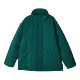 Doudoune zippée imprimée de lettres de la série Sport Lifestyle « Vert, Beige, Blanc »