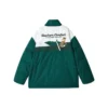Doudoune zippée imprimée de lettres de la série Sport Lifestyle « Vert, Beige, Blanc »