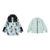 Ensemble veste à capuche zippée et pantalon imprimé intégral « Teal Black White »