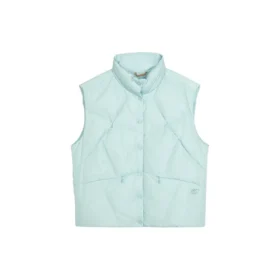 Gilet matelassé à capuche et col montant « Noir Bleu Blanc »