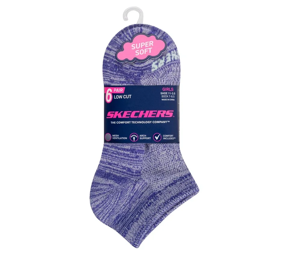 Lot de 6 paires de chaussettes courtes à rayures colorées pour filles Lot de 6 paires de chaussettes courtes à rayures colorées pour filles