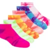 Lot de 6 paires de chaussettes tendance tie-dye pour filles Lot de 6 paires de chaussettes tendance tie-dye pour filles