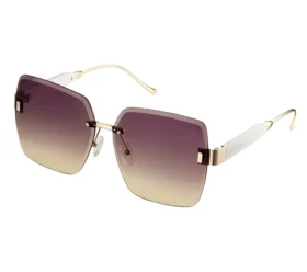 Lunettes de soleil carrées avec détails métalliques