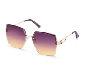 Lunettes de soleil carrées oversize sans monture