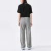 Pantalon casual droit avec logo « Gris »