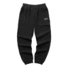 Pantalon casual fuselé à imprimé lettres « Noir »
