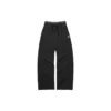 Pantalon décontracté droit à taille élastique et jambes larges « Gris Noir »