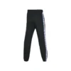 Pantalon décontracté fuselé à taille élastique et bandes latérales « Noir »