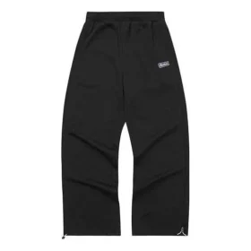 Pantalon décontracté taille haute avec logo « Noir »