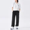 Pantalon décontracté taille haute avec logo « Noir »