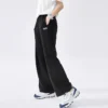 Pantalon décontracté taille haute avec logo « Noir »