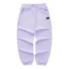 Pantalon décontracté taille haute « Violet Noir Bleu Gris »