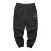 Pantalon de sport ajusté chaud doublé polaire avec lettres « Noir Gris »