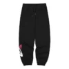 Pantalon de sport ample à taille mi-haute avec imprimé de lettres « Noir Blanc »