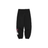 Pantalon de sport ample à taille mi-haute avec imprimé de lettres « Noir Blanc »
