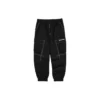 Pantalon de sport en tricot à taille mi-haute et revers élastiques tissés « Noir »